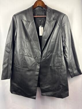 Women’s Eloquii Size 18 Black Faux Leather Jacket